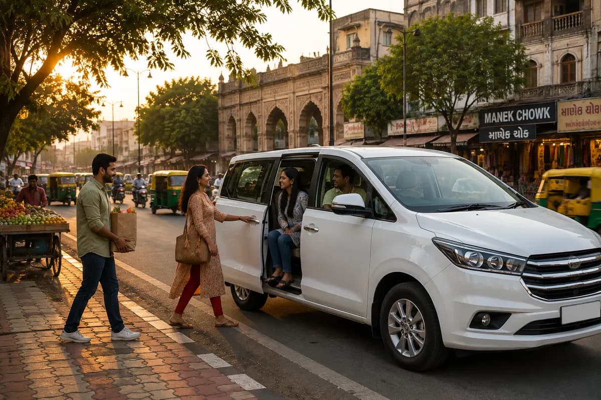 Passengers boarding a vehicle for local city travel